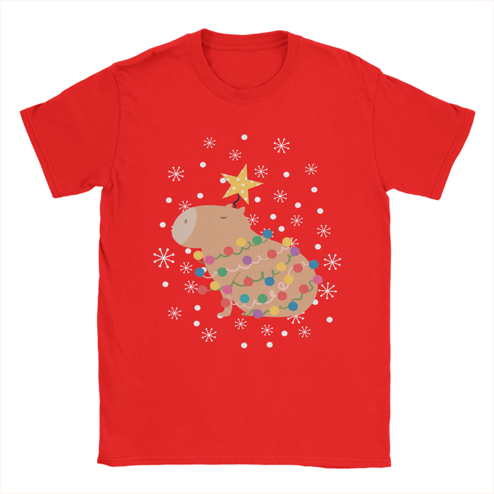 Summer Clothing Ideas Men - Capybara Christmas Tree T Shirt for