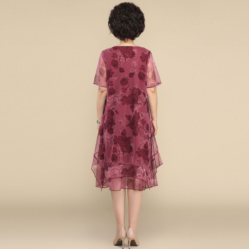 NEW O-Neck Short Sleeve Dresse - đánh giá và giá Summer Clothing For 60 Year Old Woman