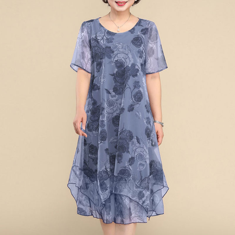 NEW O-Neck Short Sleeve Dresse - đánh giá và giá Summer Clothing For 60 Year Old Woman