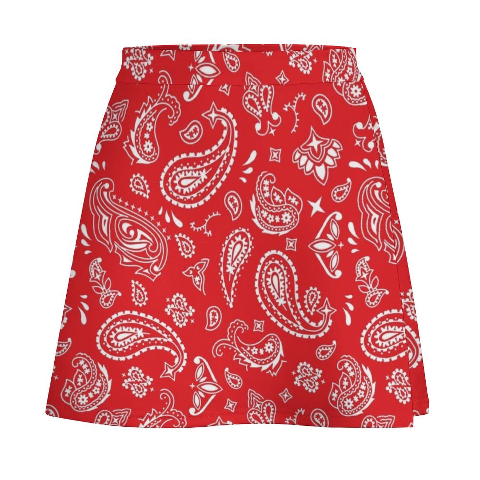 White On Red Paisley Mini Skir - đánh giá và giá Summer Clothing Online