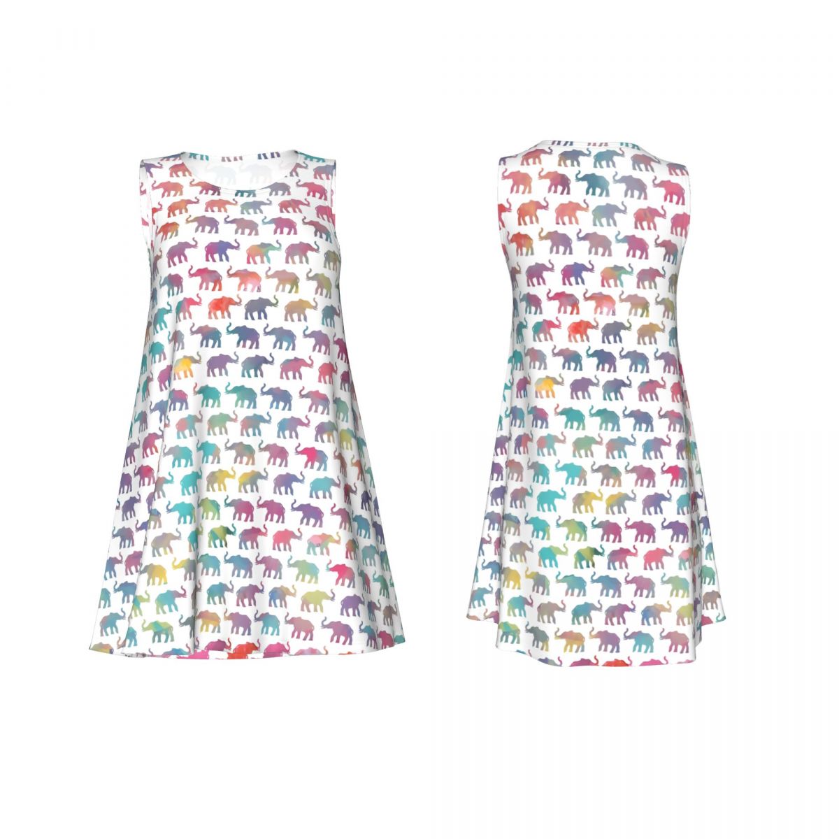 Colorful Elephant Tank Dress E - đánh giá và giá Summer Clothing Online