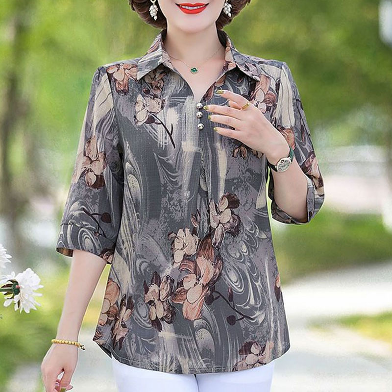 Summer Vintage Floral Printed  - đánh giá và giá Summer Clothing For 60 Year Old Woman