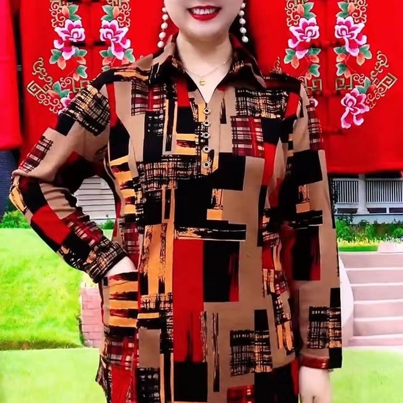 Commute Geometric Shirt Spring - đánh giá và giá Summer Clothing For 60 Year Old Woman