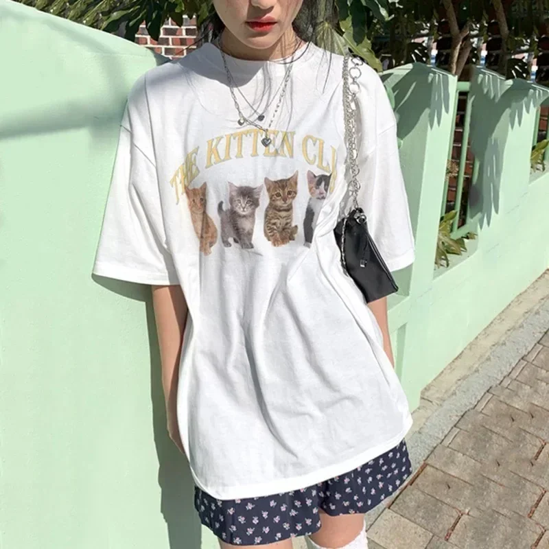 Kawaii Graphic T-Shirt 'The Ki - đánh giá và giá Summer Grunge Clothing