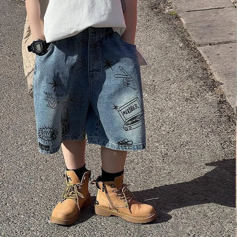 Boys Summer Thin Loose Denim F - đánh giá và giá Summer Clothing Drawing For Kids